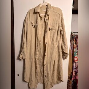 Oli & Hali Light Green cotton Button Up tunic S